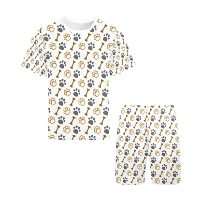 Paws abd Bones Mustard Short Pajama Set