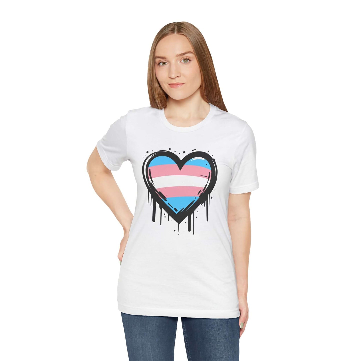 Trans Pride - Heart on Drip Tee