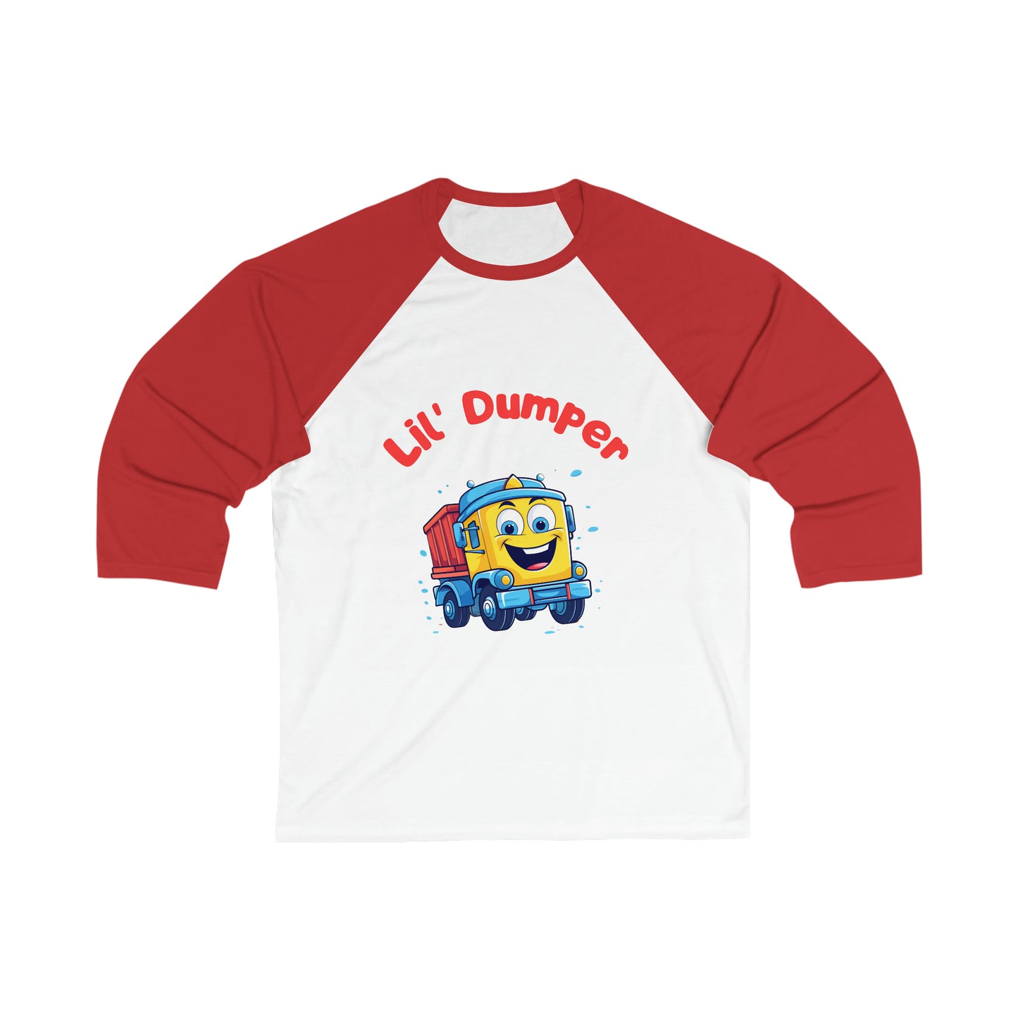 Cheeky Lil' Dumper Cartoon Truck 3\4 Sleeve Baseball Tee