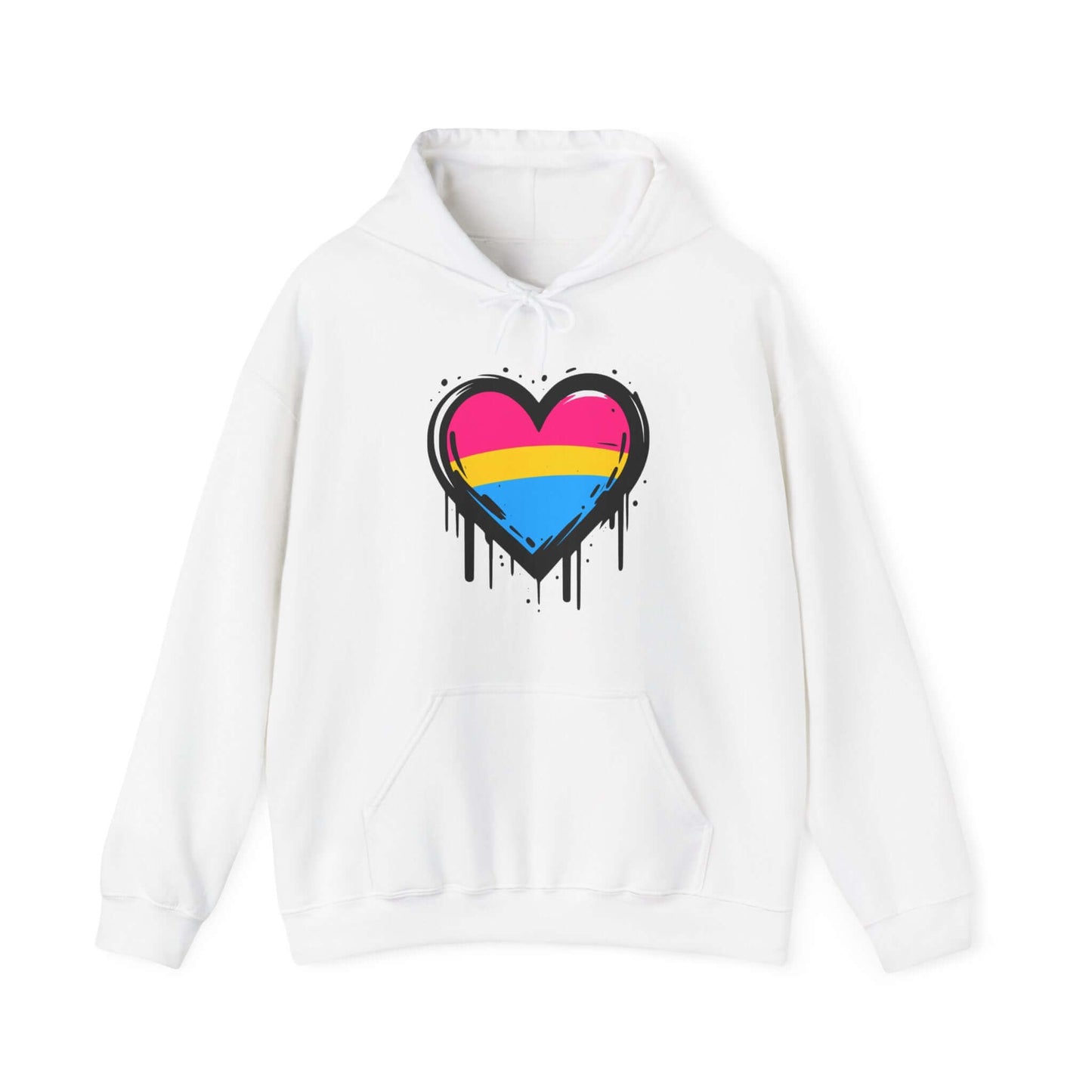 Pansexual Pride Heart on Drip Hoodie