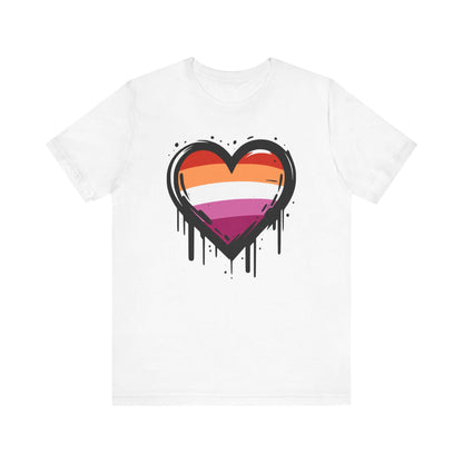 Lesbian Pride - Heart on Drip Tee