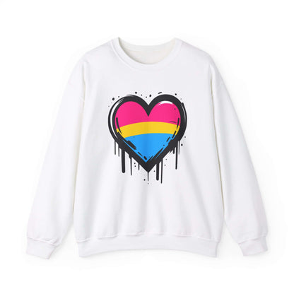 Pansexual Pride - Heart on Drip Sweatshirt