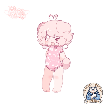 Puppi Pawz - Baby Pink Paws Onesie