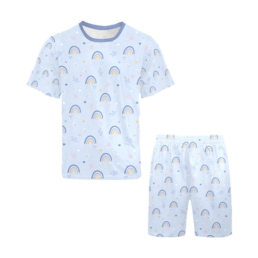 Blue Rainbows Short Pajama Set