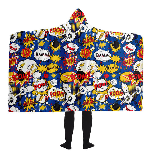 Snap Boom Pow Hooded Blanket