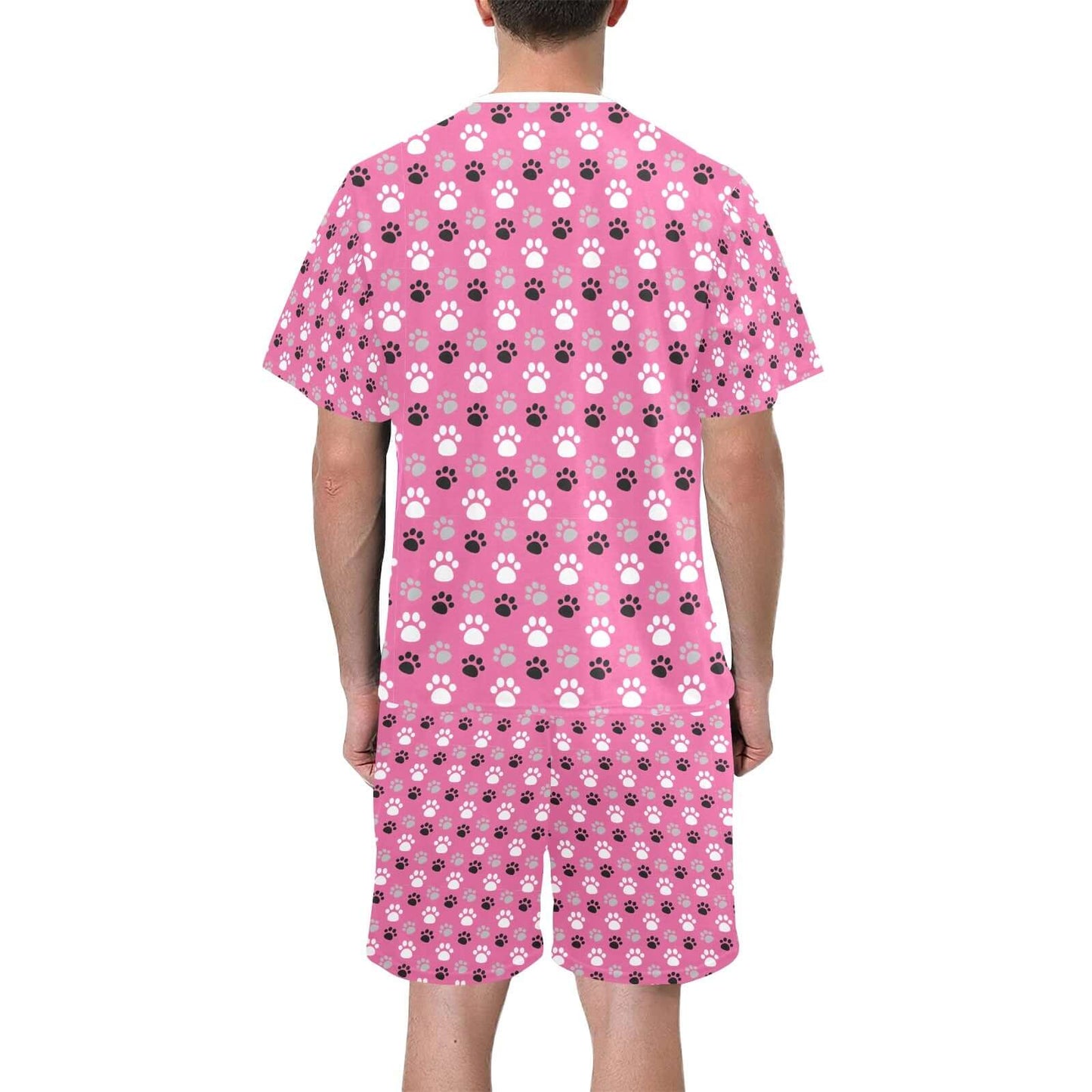 Paw Prints Pink Short Pajama Set